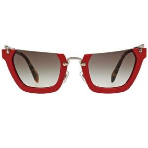 NWOT Miu Miu Red Square Rasoir Sunglasses